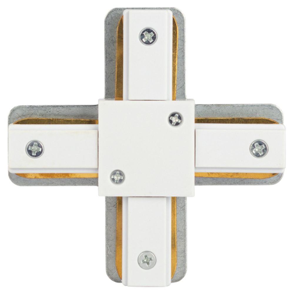 Коннектор ЭРА TR-1PA-СX-WH X-образный для однофазного шинопровода белый | Однофазный шинопровод и аксессуары