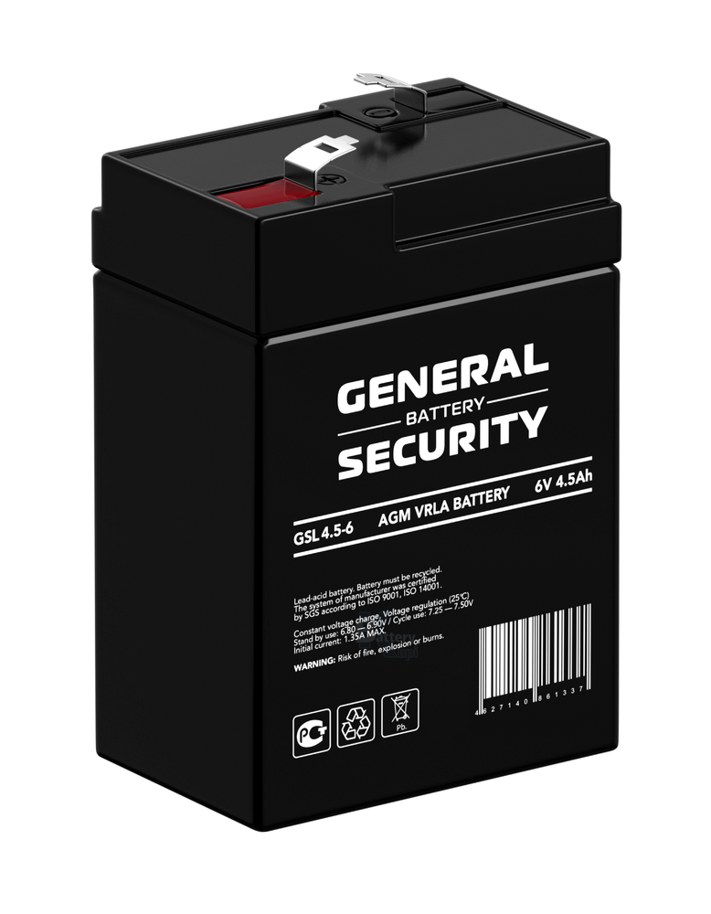 Аккумулятор General Security GSL 4.5-6 (AGM)