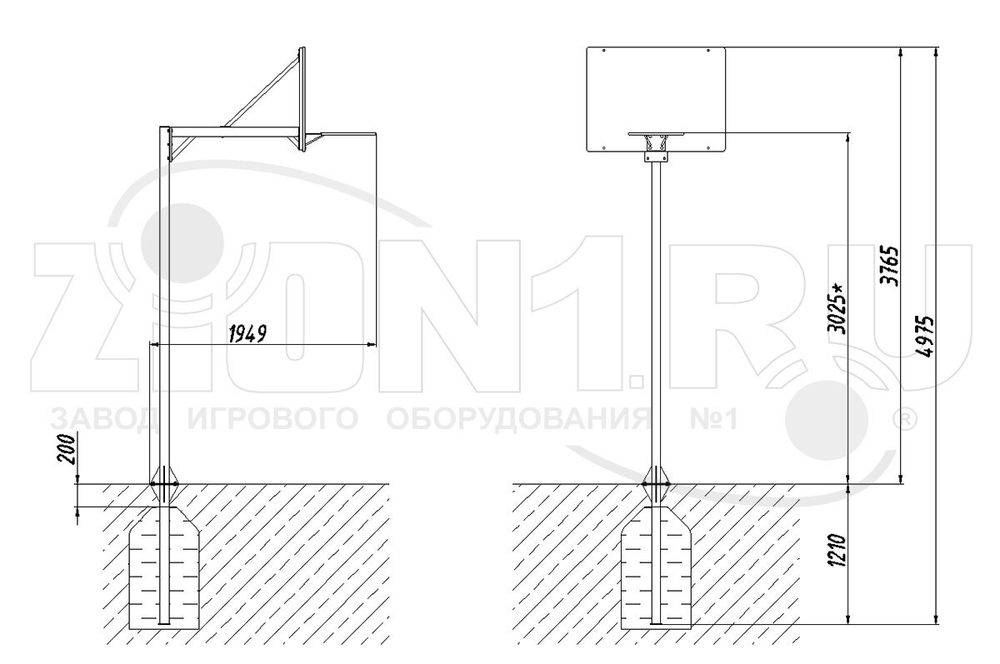 Стойка баскетбольная М1У