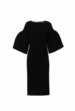 Платье из крепа, горловина вырез-лодочка 12-01-23 FW