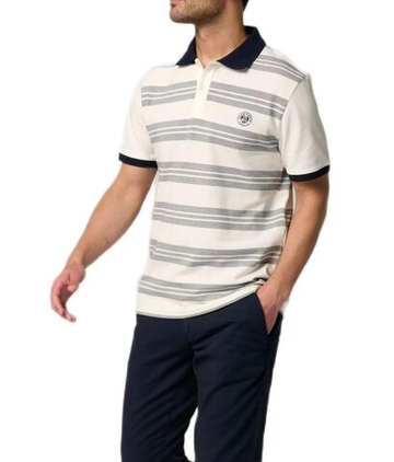 Мужское теннисное поло Roland Garros Heritage Tristan - экрю/темно-синий