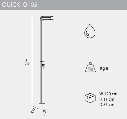Душ уличный Arkema Quick Q105, антрацит