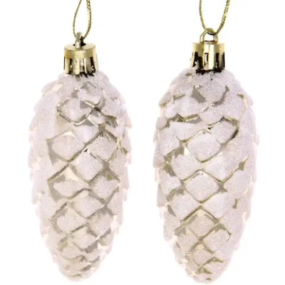Ёлочные игрушки «Таинственное очарование» Шишки 9 см (набор 2шт), шампань