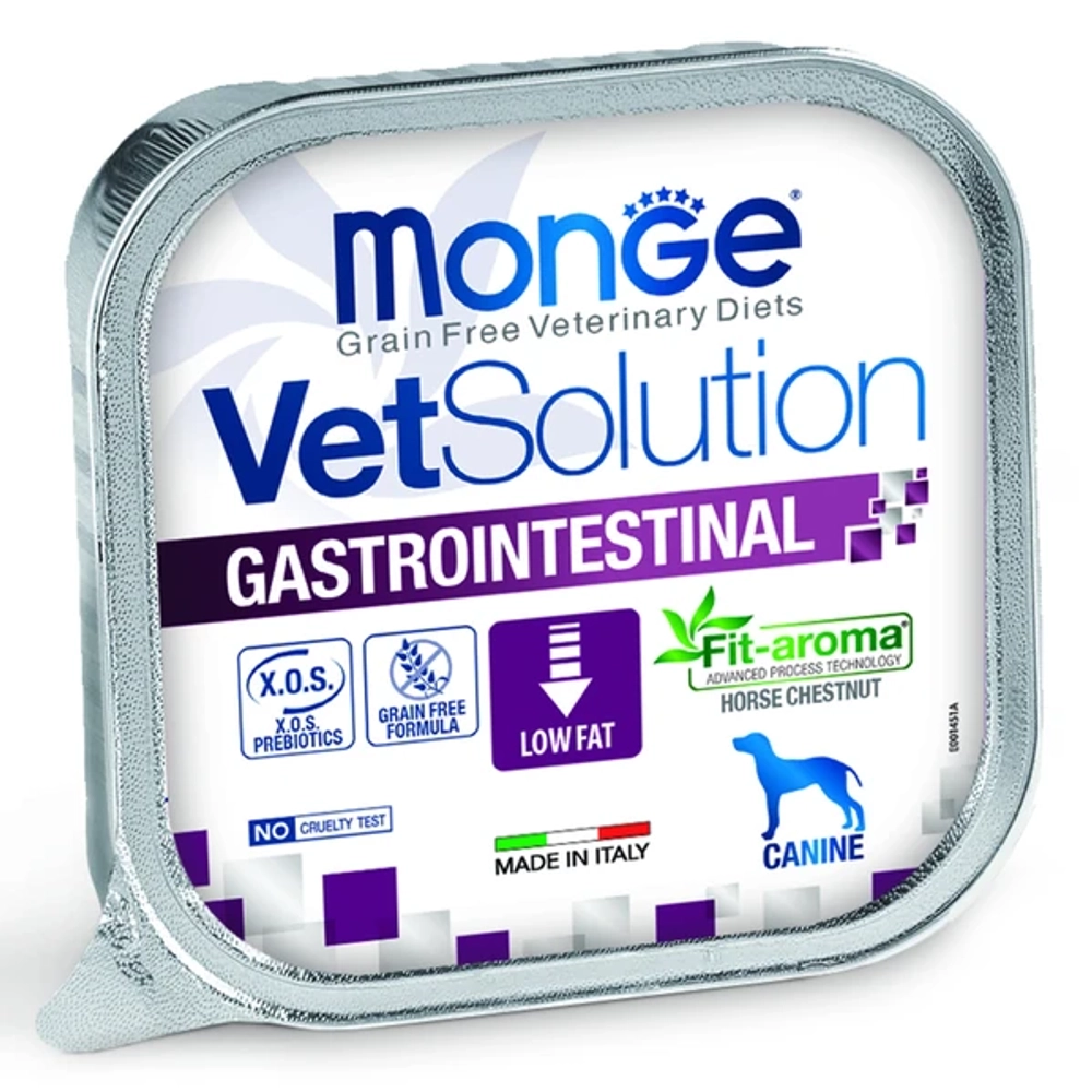 Влажный корм диетический Monge VetSolution Dog Gastrointestinal Гастроинтестинал для собак при заболеваниях ЖКТ 150 г - 24 шт