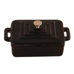 Кастрюля для подачи 13*9,5 см h4,5 см 300 мл прямоуг. с крышкой эмаль  . P.L. Proff Cuisine