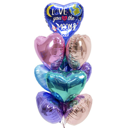 Букет из воздушных шаров "Love You to the Moon"