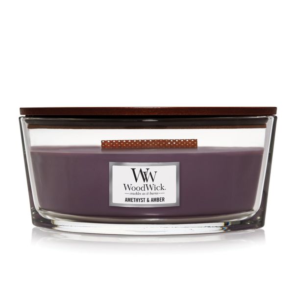 WoodWick Amethyst & Amber 453g.- Свеча эллипс Аметист и янтарь