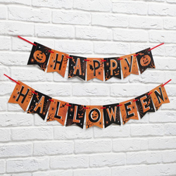 Гирлянда на ленте "Happy Halloween", ночь страха, 250 см.
