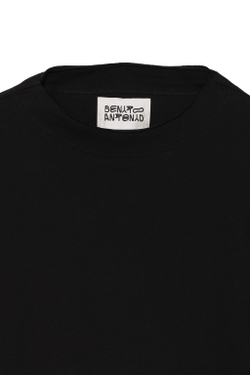 ZARA X BENITO ANTONIO ФУТБОЛКА УКОРОЧЕННОГО КРОЯ С ДЛИННЫМИ РУКАВАМИ, ЧЕРНЫЙ
