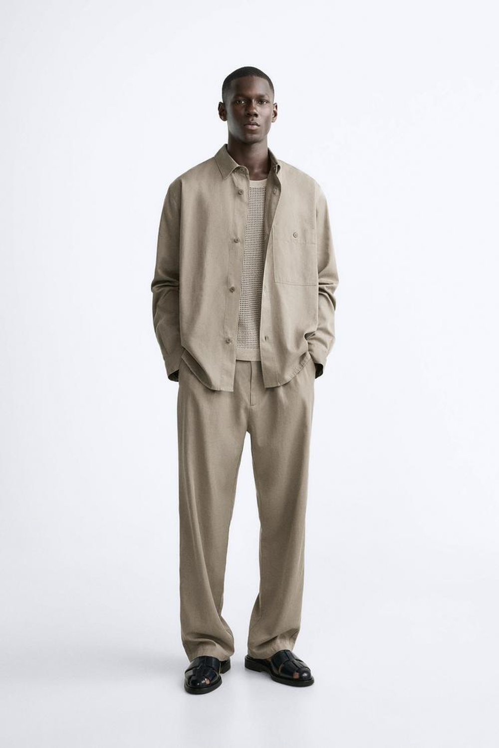 ZARA КУРТКА-РУБАШКА СТРУЯЩЕГОСЯ КРОЯ, ОТТЕНКИ СЕРОГО