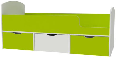 Кровать КарИВи Малыш Мини Белый  Лайм