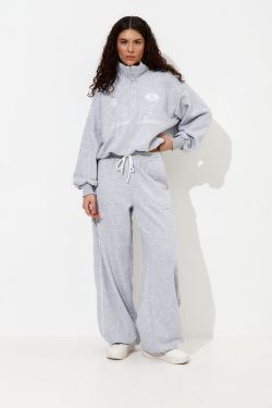 Олимпийка с короткой молнией "Âme Sirène" цвета серый меланж