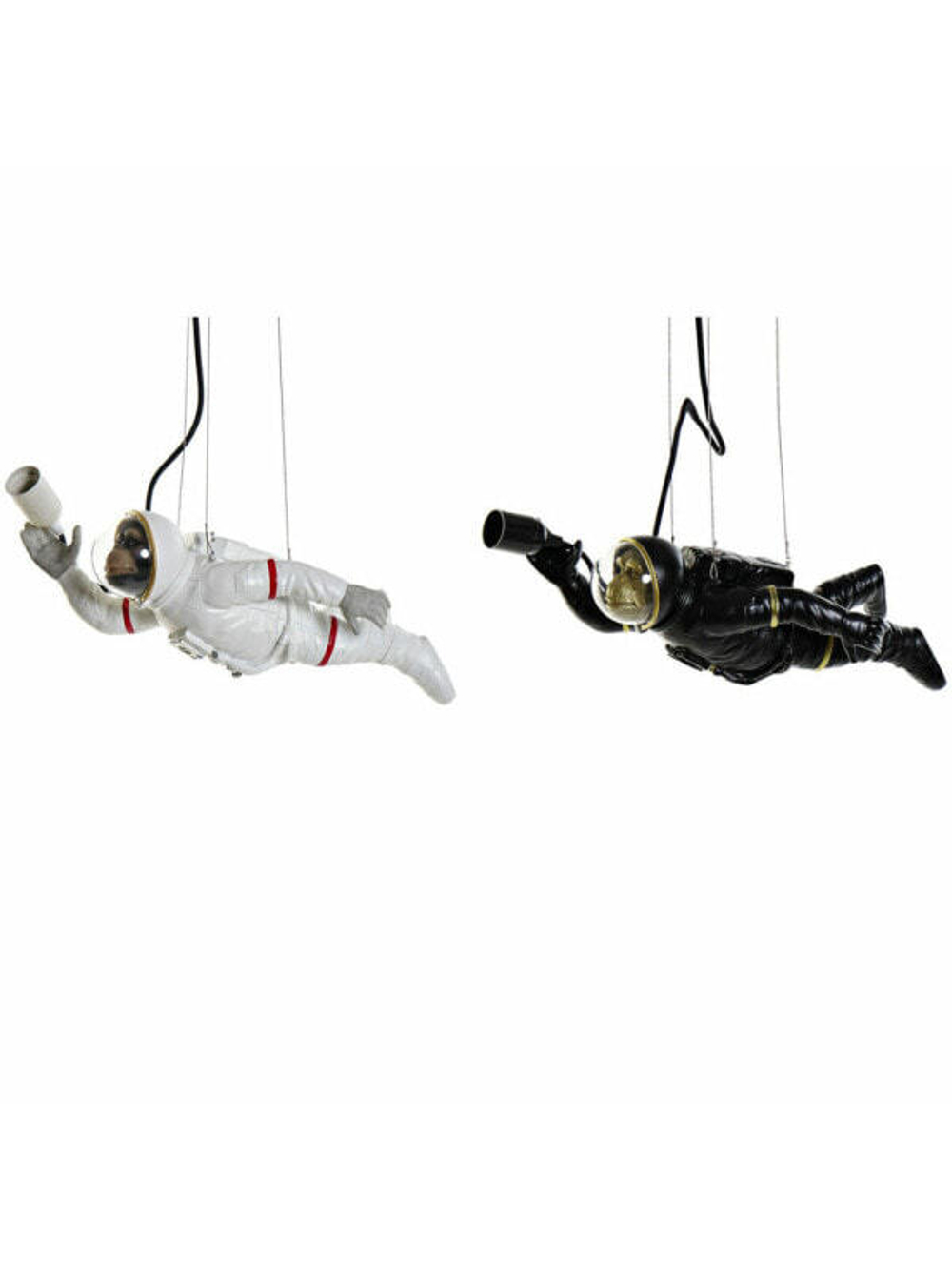 Потолочный светильник DKD Home Decor Чёрный Белый Смола 220 V 50 W (46 x 14.5 x 20 cm) (2 pcs)