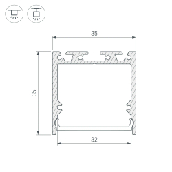 Профиль с экраном SL-LINE-3535-2500 WHITE+OPAL (Arlight, Алюминий) 036302