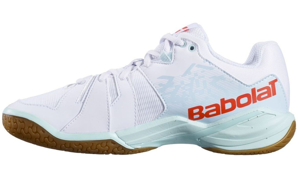 Женские кроссовки для бадминтона/сквоша Babolat Shadow Spirit - white/light blue