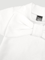 Велюровое платье Mjölk Экрю, с бантом