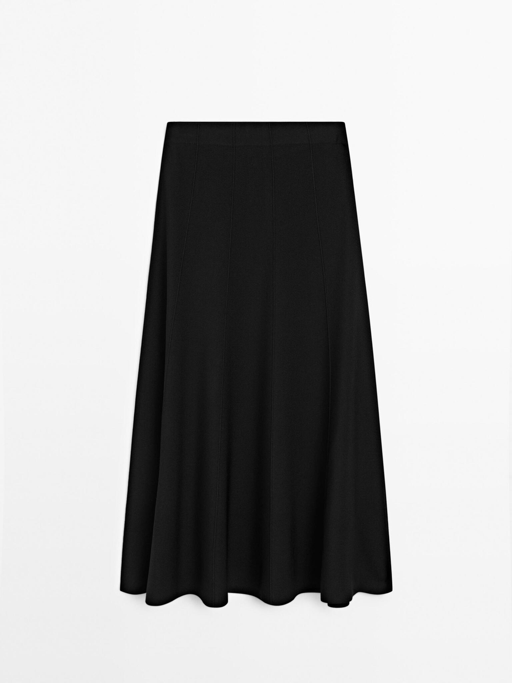 Massimo Dutti Длинная трикотажная юбка, черный