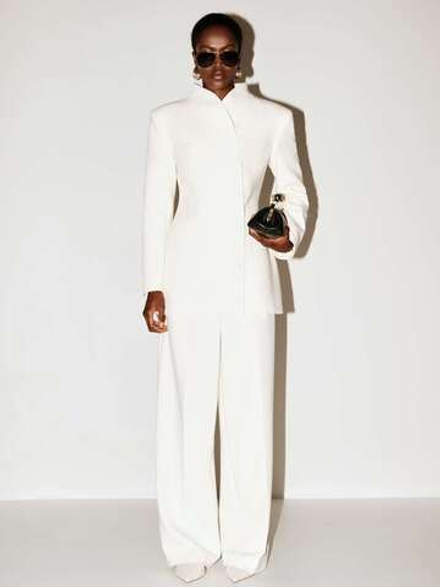 Жакет длинный с воротником стойкой