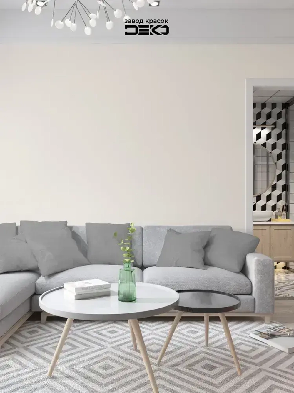 Краска для стен моющаяся DEKO ART интерьерная без запаха, ваниль 3кг