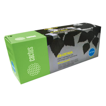 Картридж лазерный CACTUS (CS-CE742A) для HP LaserJet CP5225/5225N, желтый, ресурс 7300 стр.