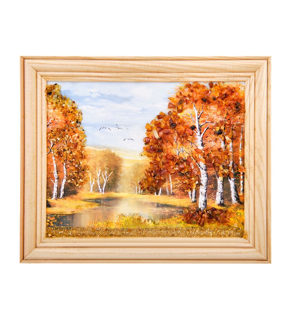 AMB-54/ 1 Картина «Красота природы» (с янтарной крошкой) дер.рамка 12х15