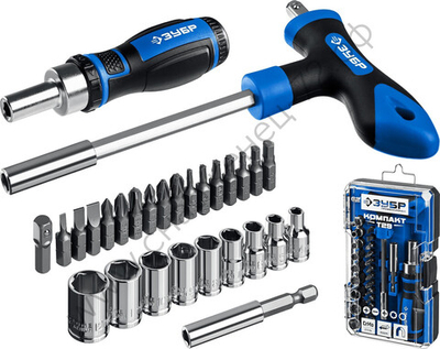 ЗУБР Компакт-Т29 29 шт, Реверсивная отвёртка с насадками (25168-H29)