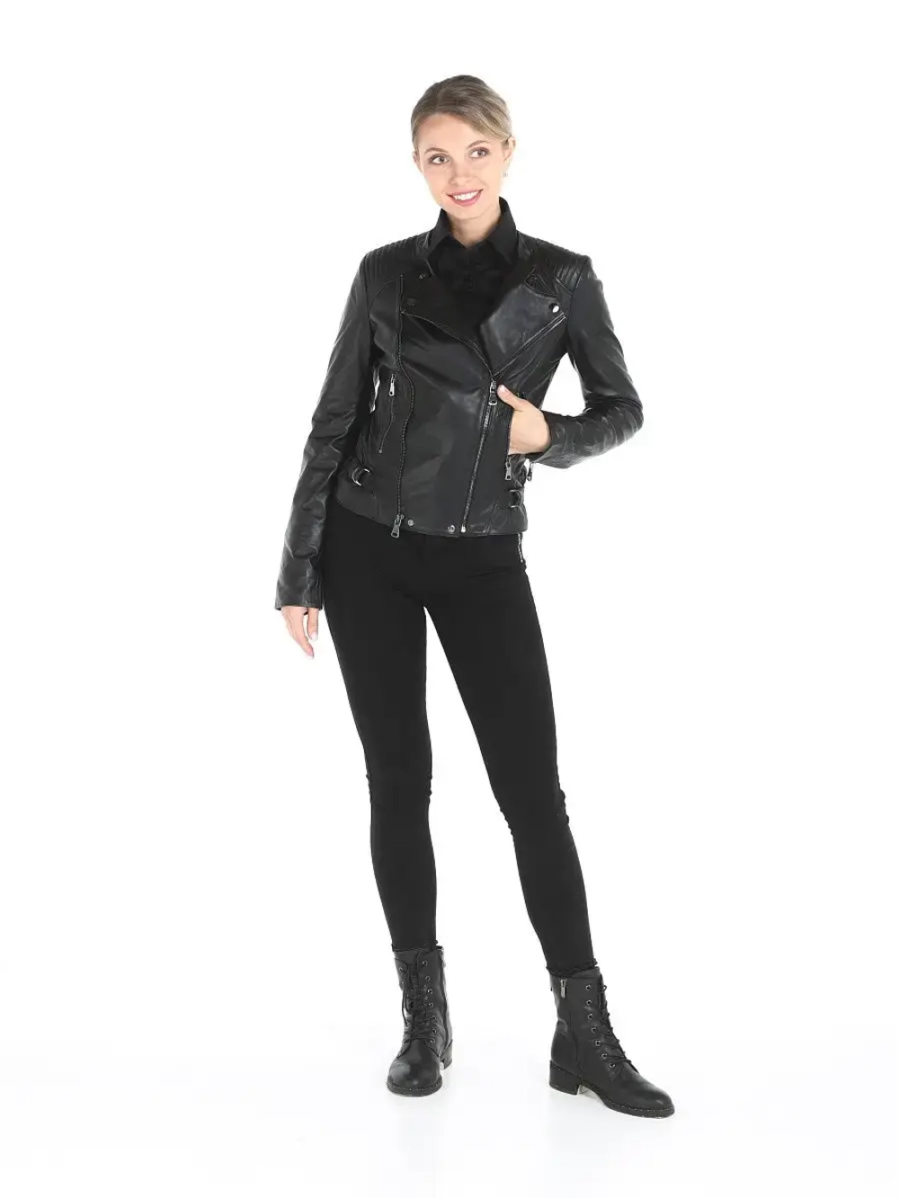 Женская косуха/из натуральной кожи/кожаная куртка/Турция