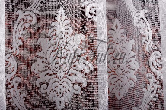 Штора Корона (белый жаккард ришелье)