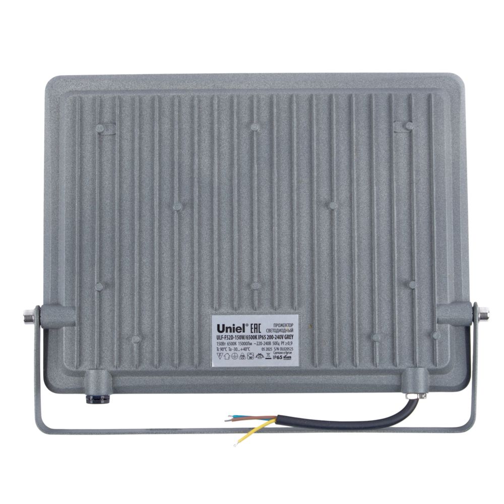 ULF-F52D-150W-6500K IP65 200-240V GREY Прожектор светодиодный. Дневной свет 6500K. Угол 90 градусов. Корпус серый. TM Uniel