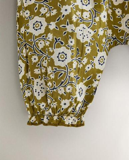 ZARA HOME ДЕТСКИЕ БРЮКИ С ЦВЕТОЧНЫМ ПРИНТОМ, ЗЕЛЕНЫЙ