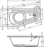 Акриловая ванна Riho DELTA 150х80 R