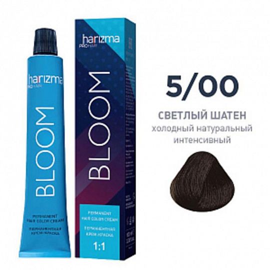 Крем-краска для волос Harizma Bloom 5/00, светлый шатен - холодный натуральный интенсивный, 100 мл (h30501)