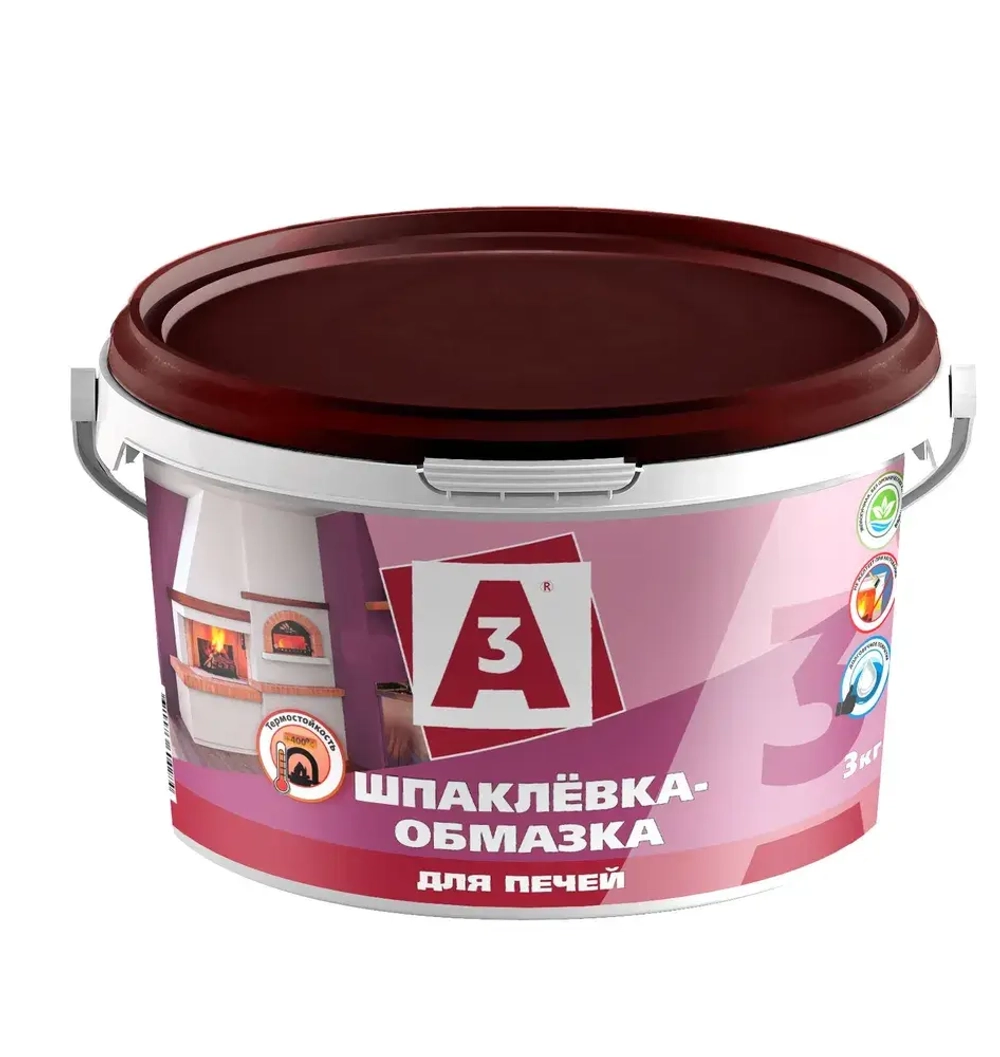 Замазка для печей жаростойкая 3 кг.