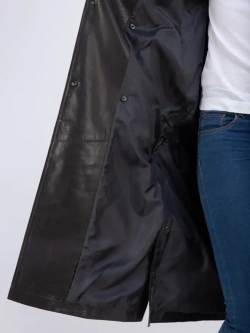 Плащ женский тренчкот длинный кожаный