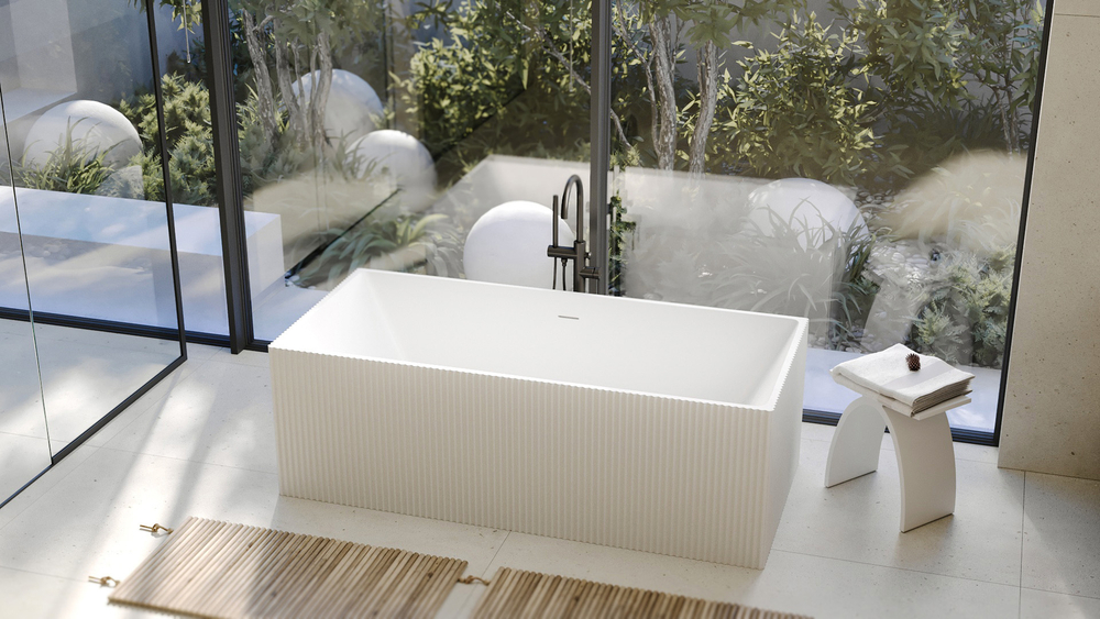 Ванна из искусственного камня ABBER Stein AS9602 белая матовая