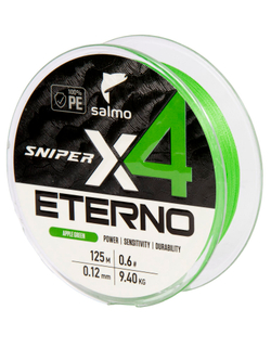 Шнур плетёный Salmo Sniper х4 ETERNO BRAID Apple Green 125/012