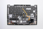 Верхняя панель с клавиатурой (топкейс) для ноутбука Lenovo ThinkPad X1 Yoga 4th Gen (For WWAN) FingerPrint, черная, с подсветкой, раскладка - русская (5M10V24971)