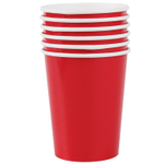 Стаканы бумажные в красном цвете, 250 мл, 6 шт
