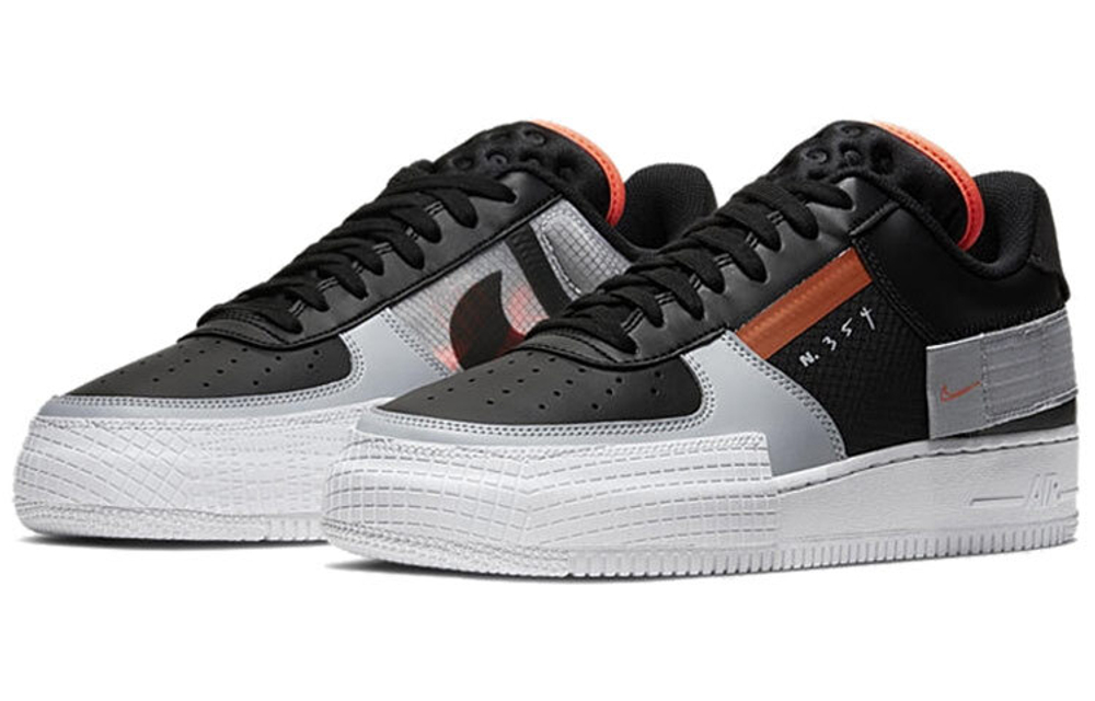 Nike Air Force 1 Low Type thick-soled wear-resistant low-top sneakers for men and women in the same style black orange