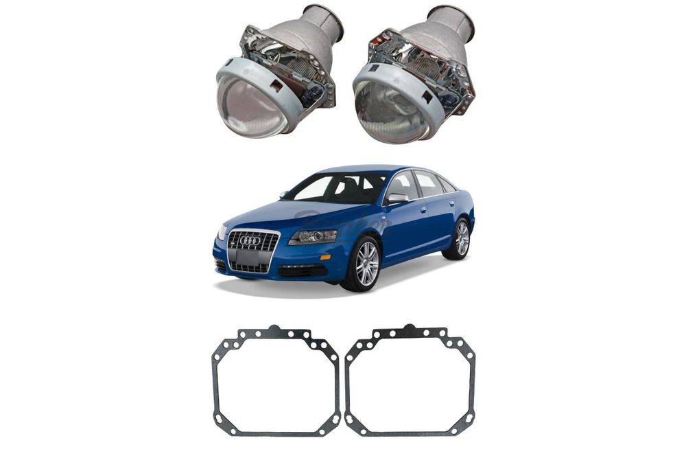 Готовый комплект для замены штатных линз Audi A6 C6 2004-2011