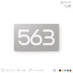 Номер на дверь 563, табличка на дверь для офиса, квартиры, кабинета, аудитории, склада, серая 120х70 мм, Айдентика Технолоджи