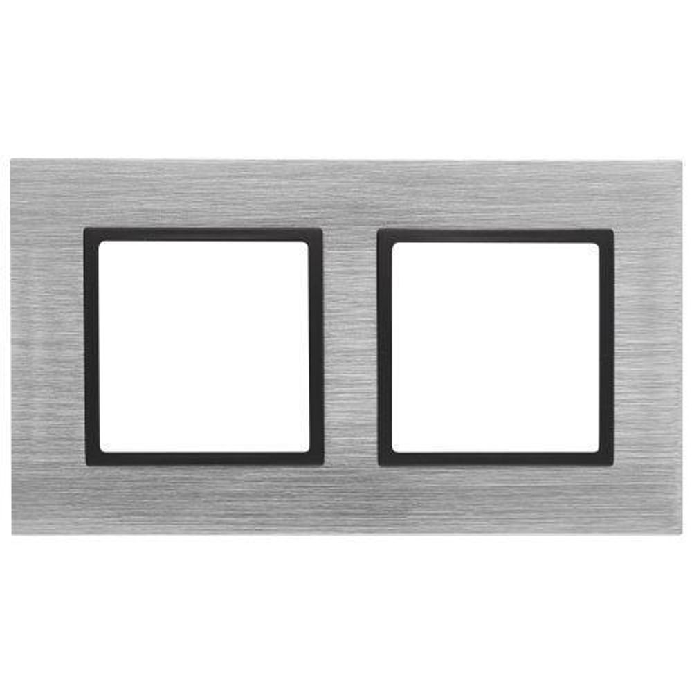 Рамка 2-м 14-5202-41 металл Elegance сталь+антрацит ЭРА Б0034551