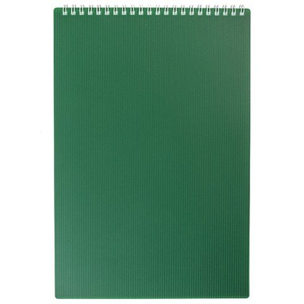 Блокнот А4 пласт.обл. 80л "Velvet. Зеленый" гребень, кл.