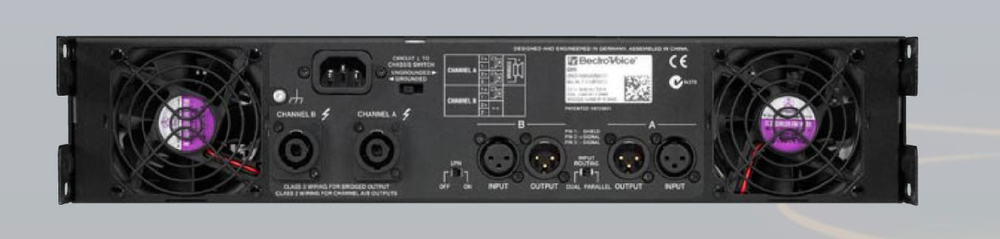 Electro-Voice Q66-II усилитель, 2 x 900 Вт @ 2 Ом, 600 Вт @ 4 Ом, 380 Вт @ 8 Ом, класс AB