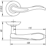 Ручка раздельная R.TL54.SALSA (SALSA TL) ABG-6 зеленая бронза