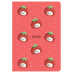 Обложка для паспорта "Strawberry", ПВХ, 2 кармана, MESHU