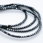 Гематит (имитация), цвет черный, размер около 2*1,9 мм, цена за нить 38 см