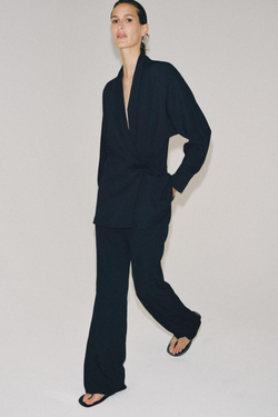 ZARA СВОБОДНЫЕ БРЮКИ — ZW COLLECTION, МОРСКОЙ СИНИЙ