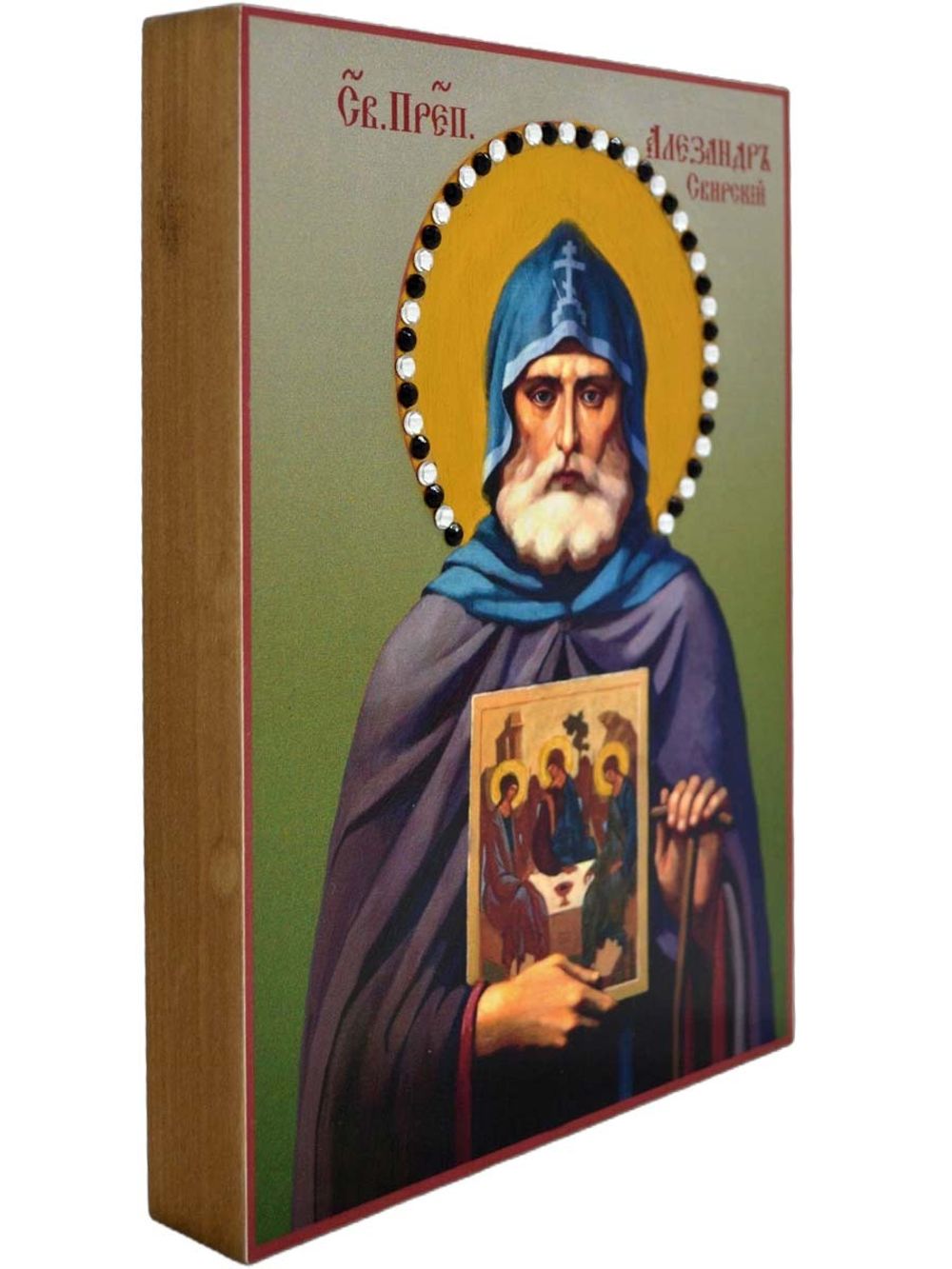 Икона Александра Свирского, писанная в монастыре.