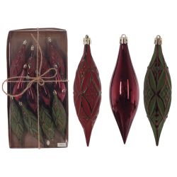 GAEM Набор из 12-ти шт: Украшение новогоднее "Капля", L33 W4 H16 см